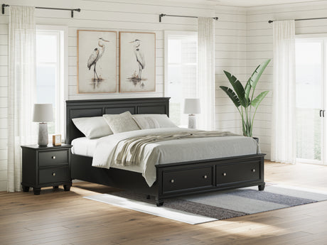 Furniture City Houma - Ashley Furniture - Lanolee California King Panel Storage Bed - California King Panel Storage Bed / Black - B687B20