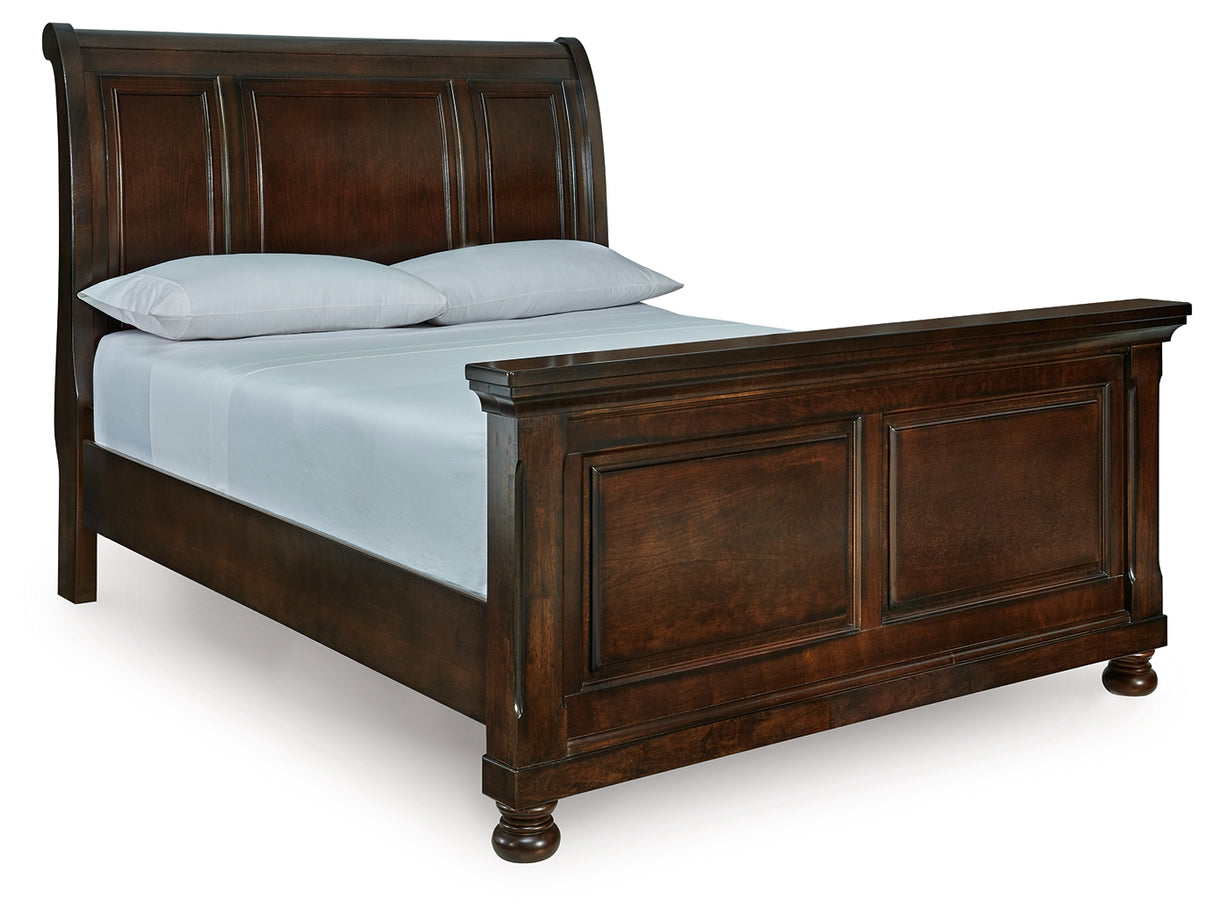 Furniture City Houma - Ashley Furniture - Porter Bedroom - Queen Sleigh Bed / Rustic Brown - B697B48