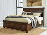 Furniture City Houma - Ashley Furniture - Porter Bedroom - King Sleigh Storage Bed / Rustic Brown - B697B45