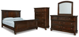 Furniture City Houma - Ashley Furniture - Porter California King Panel Bed - California King Panel Bed, Dresser, Mirror and Chest / Rustic Brown - B697B40