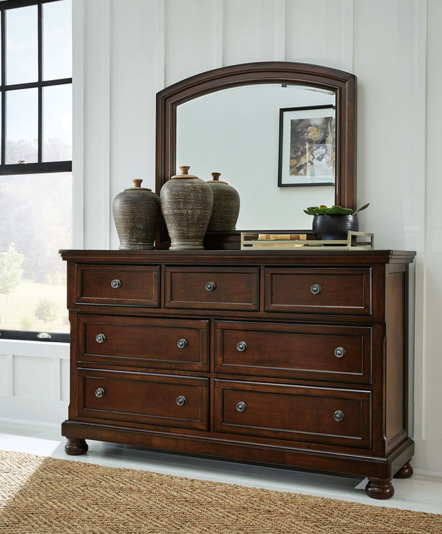 Furniture City Houma - Ashley Furniture - Porter Dresser and Mirror - Dresser and Mirror / Rustic Brown - B697B1