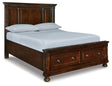 Furniture City Houma - Ashley Furniture - Porter Queen Panel Storage Bed - Queen Panel Storage Bed / Rustic Brown - B697B42