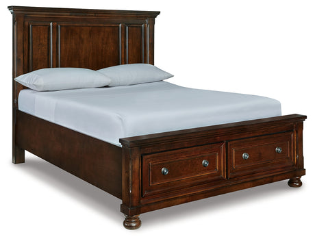 Furniture City Houma - Ashley Furniture - Porter Queen Panel Storage Bed - Queen Panel Storage Bed / Rustic Brown - B697B42