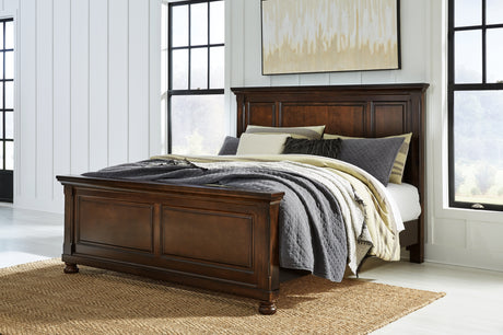 Furniture City Houma - Ashley Furniture - Porter Bedroom - California King Panel Storage Bed / Rustic Brown - B697B46