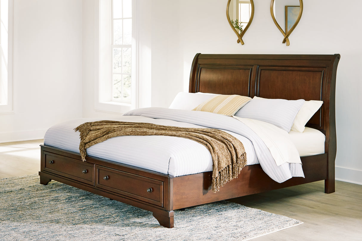 Furniture City Houma - Ashley Furniture - Trellington Bedroom - Queen Sleigh Storage Bed / Brown - B716B1