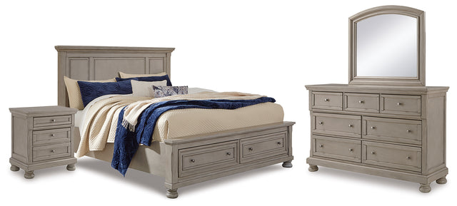Furniture City Houma - Ashley Furniture - Lettner Queen Panel Storage Bed, Dresser, Mirror and Nightstand - Queen Panel Storage Bed, Dresser, Mirror and Nightstand - B733B46