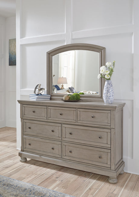 Furniture City Houma - Ashley Furniture - Lettner Dresser and Mirror - Dresser and Mirror / Light Gray - B733B1