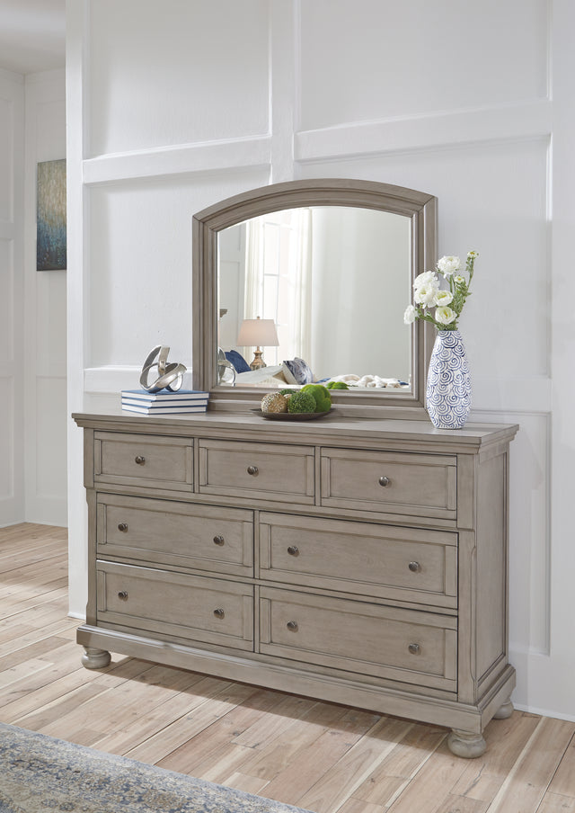 Furniture City Houma - Ashley Furniture - Lettner Dresser and Mirror - Dresser and Mirror / Light Gray - B733B1