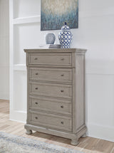 Lettner King Panel Bed, Chest and 2 Nightstands