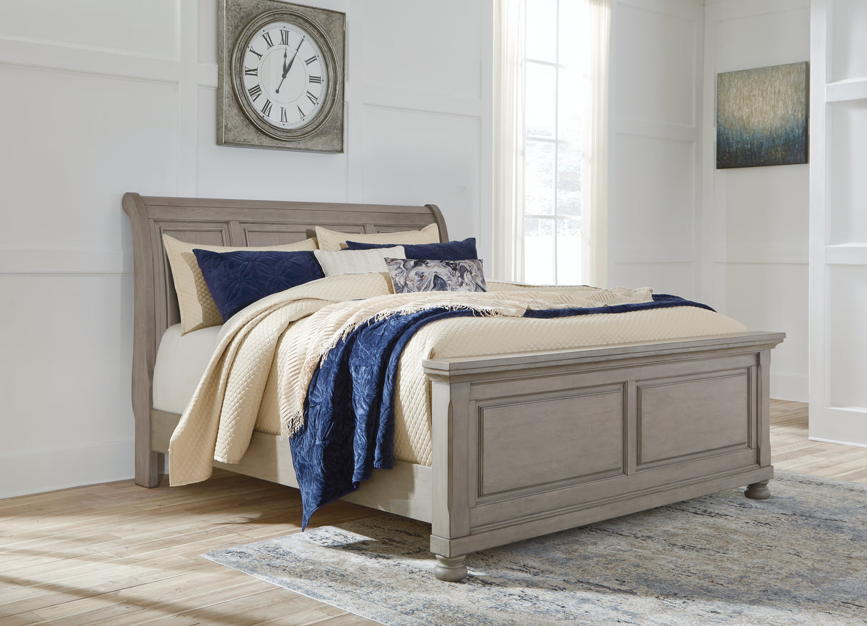 Furniture City Houma - Ashley Furniture - Lettner Bedroom - California King Sleigh Bed / Light Gray - B733B36