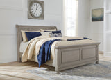 Furniture City Houma - Ashley Furniture - Lettner Bedroom - King Sleigh Bed / Light Gray - B733B34