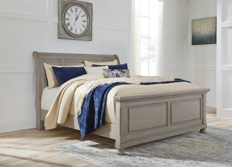 Furniture City Houma - Ashley Furniture - Lettner California King Sleigh Bed - California King Sleigh Bed / Light Gray - B733B36
