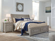 Furniture City Houma - Ashley Furniture - Lettner King Sleigh Bed with 2 Storage Drawers - King Sleigh Bed with 2 Storage Drawers / Light Gray - B733B8