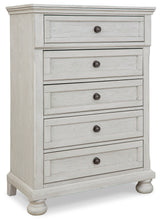 Robbinsdale Full Storage Sleigh Bed, Dresser, Mirror, Chest and Nightstand