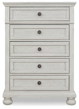 Robbinsdale Full Storage Sleigh Bed, Dresser, Mirror, Chest and Nightstand