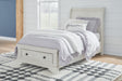 Furniture City Houma - Ashley Furniture - Robbinsdale Twin Sleigh Storage Bed - Twin Sleigh Storage Bed / Antique White - B742B12