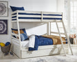 Furniture City Houma - Ashley Furniture - Robbinsdale Twin over Full Bunk Bed with Storage - Twin over Full Bunk Bed with Storage / Antique White - B742B16