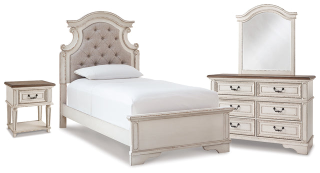 Furniture City Houma - Ashley Furniture - Realyn Twin Panel Bed, Dresser, Mirror and Nightstand - Twin Panel Bed, Dresser, Mirror and Nightstand - B743B76