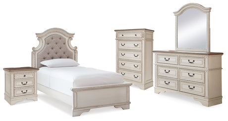 Furniture City Houma - Ashley Furniture - Realyn Twin Panel Bed, Dresser, Mirror, Chest and Nightstand - Twin Panel Bed, Dresser, Mirror, Chest and Nightstand - B743B44