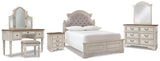 Furniture City Houma - Ashley Furniture - Realyn Full Panel Bed, Dresser, Mirror, 3-Piece Vanity and Nightstand - Full Panel Bed, Dresser, Mirror, 3-Piece Vanity and Nightstand - B743B27