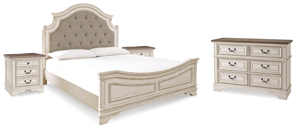 Furniture City Houma - Ashley Furniture - Realyn King Panel Bed, Dresser and 2 Nightstands - King Panel Bed, Dresser and 2 Nightstands / Two-tone - B743B63