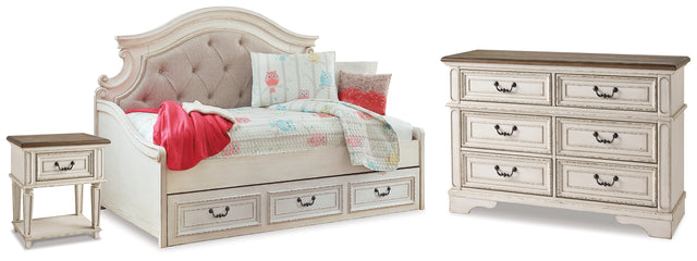 Furniture City Houma - Ashley Furniture - Realyn Twin Storage Daybed, Dresser and Nightstand - Twin Storage Daybed, Dresser and Nightstand - B743B92