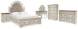 Furniture City Houma - Ashley Furniture - Realyn Queen Upholstery Panel Bed, Dresser, Chest, Nightstand, and Vanity Set - Queen Upholstery Panel Bed, Dresser, Chest, Nightstand, and Vanity Set - B743B35