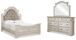 Furniture City Houma - Ashley Furniture - Realyn Queen Upholstered Panel Bed, Dresser and Mirror - Queen Upholstered Panel Bed, Dresser and Mirror / Two-tone - B743B3