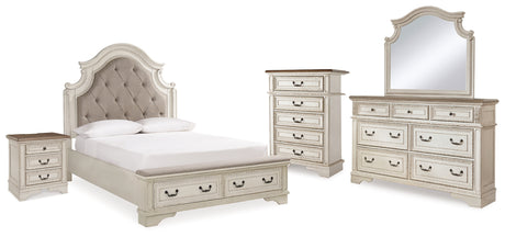 Furniture City Houma - Ashley Furniture - Realyn Queen Panel Bed, Dresser, Mirror, Chest and Nightstand - Queen Panel Bed, Dresser, Mirror, Chest and Nightstand - B743B46