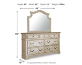Realyn Queen Upholstered Panel Bed, Dresser and Mirror