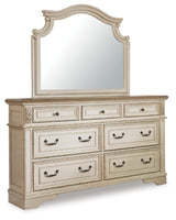 Realyn Queen Panel Bed, Dresser, Mirror and Vanity
