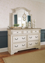 Realyn King Panel Bed, Dresser, Mirror, Chest and Nightstand