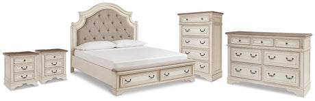 Furniture City Houma - Ashley Furniture - Realyn King Storage Bed, Dresser, Chest and 2 Nightstands - King Storage Bed, Dresser, Chest and 2 Nightstands - B743B69