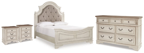 Furniture City Houma - Ashley Furniture - Realyn Queen Upholstered Panel Bed, Dresser and 2 Nightstands - Queen Upholstered Panel Bed, Dresser and 2 Nightstands - B743B67