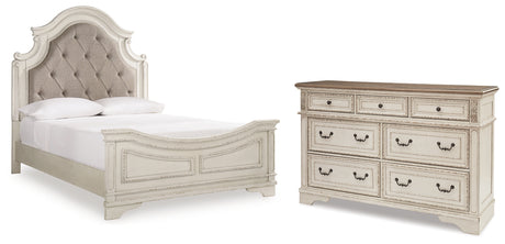 Realyn Queen Panel Bed and Dresser