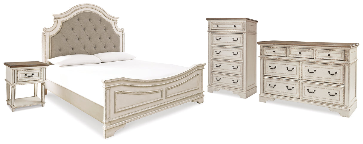 Realyn King Upholstered Panel Bed