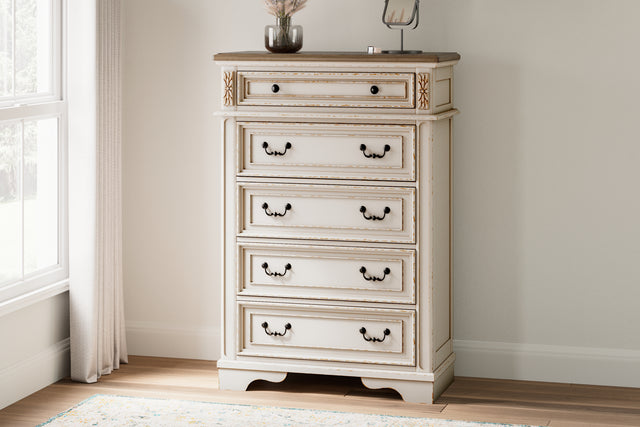 Furniture City Houma - Ashley Furniture - Realyn Bedroom - Queen Upholstered Storage Bed / Two-tone - B743B18