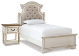 Furniture City Houma - Ashley Furniture - Realyn Twin Upholstered Panel Bed and Nightstand - Twin Upholstered Panel Bed and Nightstand - B743B53