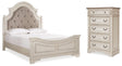 Furniture City Houma - Ashley Furniture - Realyn Queen Upholstered Panel Bed and Chest - Queen Upholstered Panel Bed and Chest - B743B54