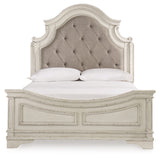 Realyn Queen Upholstered Panel Bed, Dresser and 2 Nightstands