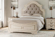 Furniture City Houma - Ashley Furniture - Realyn Queen Upholstered Panel Bed - Queen Upholstered Panel Bed / Chipped White - B743B2