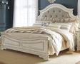 Furniture City Houma - Ashley Furniture - Realyn California King Upholstered Panel Bed - California King Upholstered Panel Bed / Chipped White - B743B7