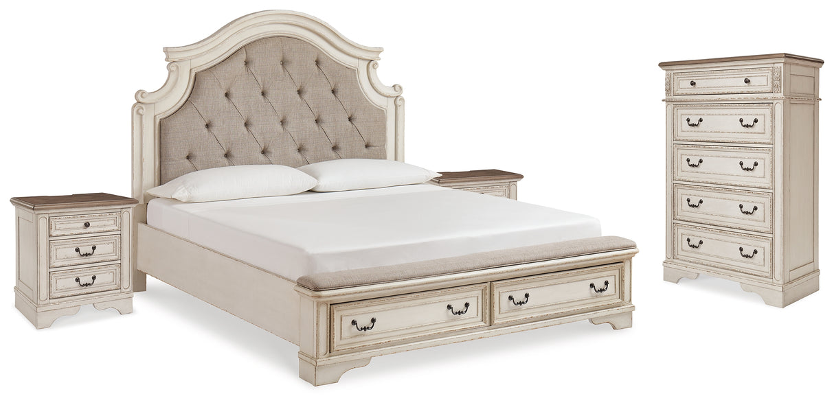 Furniture City Houma - Ashley Furniture - Realyn King Storage Bed, Chest and 2 Nightstands - King Storage Bed, Chest and 2 Nightstands - B743B50