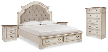 Furniture City Houma - Ashley Furniture - Realyn King Storage Bed, Chest and 2 Nightstands - King Storage Bed, Chest and 2 Nightstands - B743B50