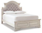 Realyn Full Upholstered Panel Bed and Dresser