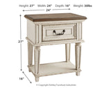 Realyn Queen Upholstered Sleigh Bed, Dresser and 2 Nightstands