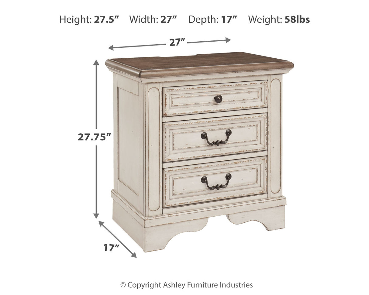 Realyn King Upholstered Panel Storage Bed and 2 Nightstands
