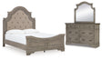 Furniture City Houma - Ashley Furniture - Lodenbay Queen Upholstered Panel Bed, Dresser and Mirror - Queen Upholstered Panel Bed, Dresser and Mirror - B751B3