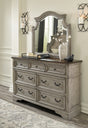Furniture City Houma - Ashley Furniture - Lodenbay Dresser and Mirror - Dresser and Mirror / Antique Gray/Brown - B751B1