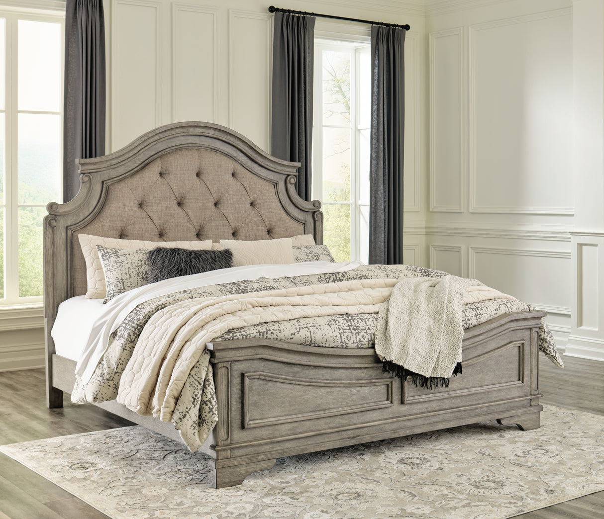 Furniture City Houma - Ashley Furniture - Lodenbay Bedroom - California King Panel Bed / Antique Gray - B751B5